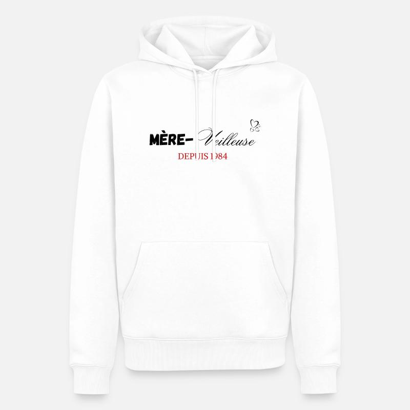 Mère veilleuse depuis 1984 - Sweat à capuche Premium bio Homme - blanc