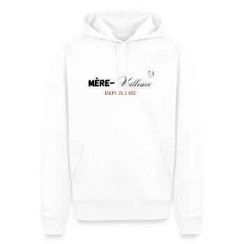 Mère veilleuse depuis 2002 - Sweat à capuche Premium bio Homme - blanc - Devant - Nico (187cm)
