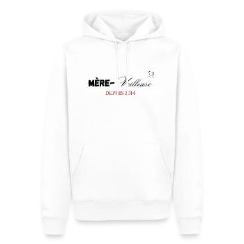 Mère veilleuse depuis 2014 - Sweat à capuche Premium bio Homme - blanc - Devant - Nico (187cm)