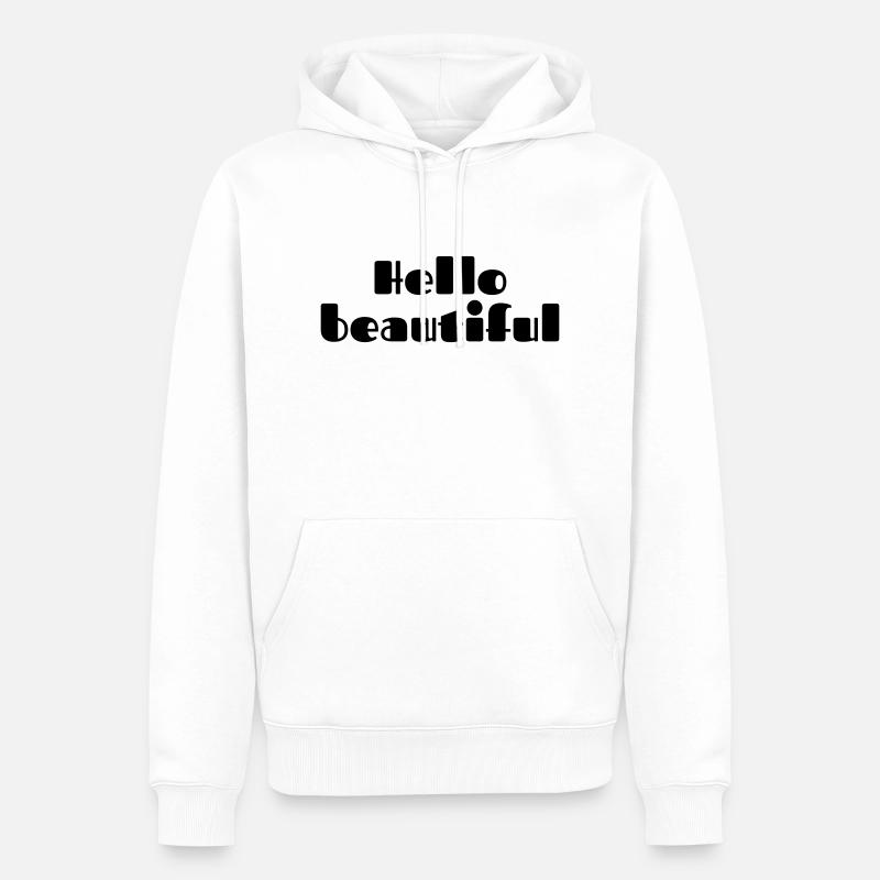 Hello beautiful Spruch - Männer Premium Bio Hoodie - Weiß
