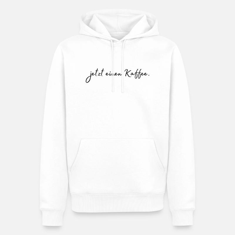 jetzt einen Kaffee. - Männer Premium Bio Hoodie - Weiß
