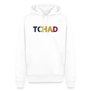 Drapeau Tchad - Sweat à capuche Premium bio Homme - blanc - Devant - Nico (187cm)