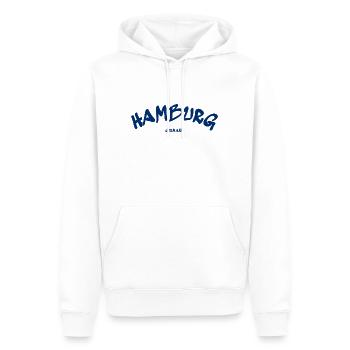 Hambourg - Ville hanséatique - Allemagne - Allemagne - Sweat à capuche Premium bio Homme - blanc - Devant - Nico (187cm)