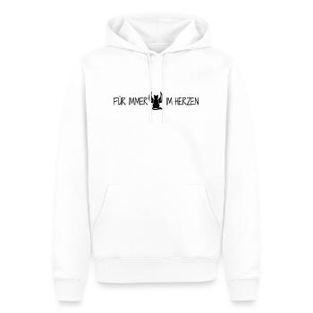 Für immer im Herzen - Männer Premium Bio Hoodie - Weiß - Vorne - Nico (187cm)
