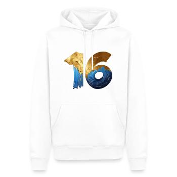 NON. 16 NUMÉRO 16 COOL 16E ANNIVERSAIRE - Sweat à capuche Premium bio Homme - blanc - Devant - Nico (187cm)