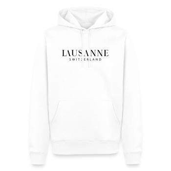 Lusanne - switzerland - Männer Premium Bio Hoodie - Weiß - Vorne - Nico (187cm)