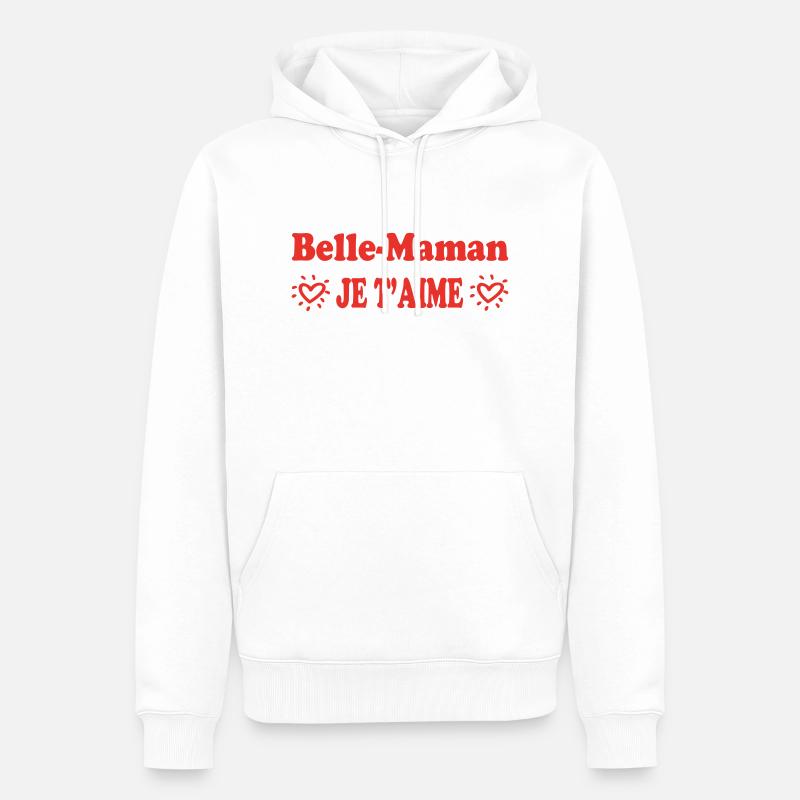 Stiefmutter, ich liebe dich - Männer Premium Bio Hoodie - Weiß