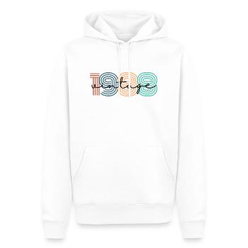 1988 vintage rétro - Sweat à capuche Premium bio Homme - blanc - Devant - Nico (187cm)