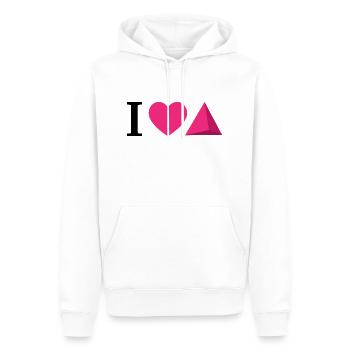 Ich liebe Geometrie.Valentinstag Valentinstag - Männer Premium Bio Hoodie - Weiß - Vorne - Nico (187cm)