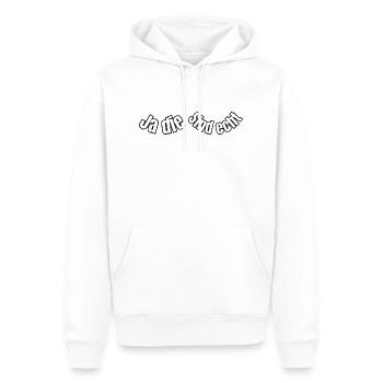 Ja die sind echt - Männer Premium Bio Hoodie - Weiß - Vorne - Nico (187cm)
