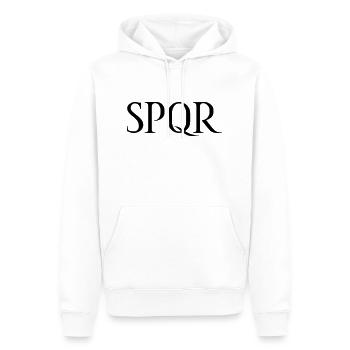 SPQR lettrage vecteur foncé - Sweat à capuche Premium bio Homme - blanc - Devant - Nico (187cm)