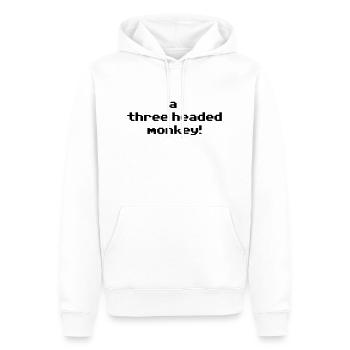 monkey-02 - Männer Premium Bio Hoodie - Weiß - Vorne - Nico (187cm)