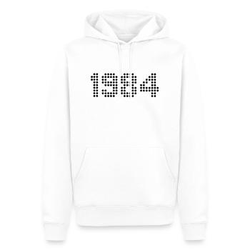 1984 - Männer Premium Bio Hoodie - Weiß - Vorne - Nico (187cm)