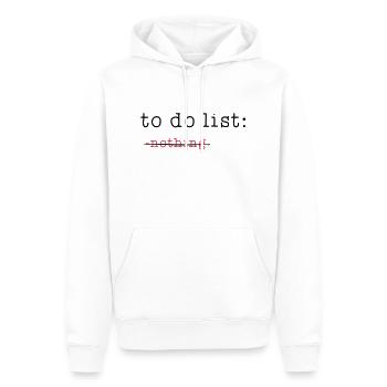 to-do list - Sweat à capuche Premium bio Homme - blanc - Devant - Nico (187cm)