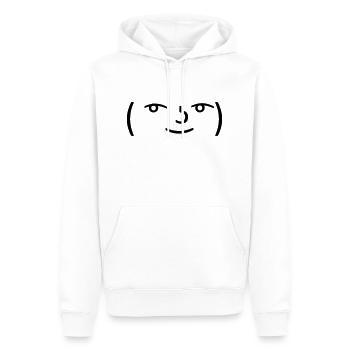 Le Lenny Face or Le Face Face hipster meme - Sweat à capuche Premium bio Homme - blanc - Devant - Nico (187cm)