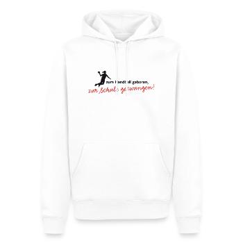 Zum Handball geboren, zur Schule gezwungen! Sport - Männer Premium Bio Hoodie - Weiß - Vorne - Nico (187cm)