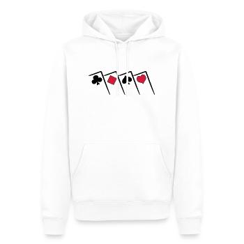 Pokern Poker all in Texas Holdem Karten Shirt - Sweat à capuche Premium bio Homme - blanc - Devant - Nico (187cm)
