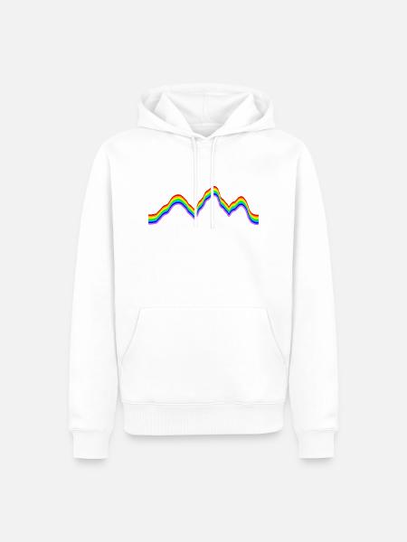 Gebirge - Regenbogenfarben - Männer Premium Bio Hoodie - Weiß