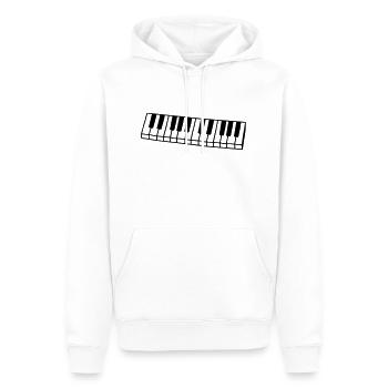 Klavier - Tastatur groß - Männer Premium Bio Hoodie - Weiß - Vorne - Nico (187cm)