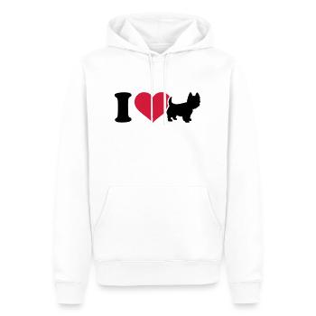 Westie - Männer Premium Bio Hoodie - Weiß - Vorne - Nico (187cm)