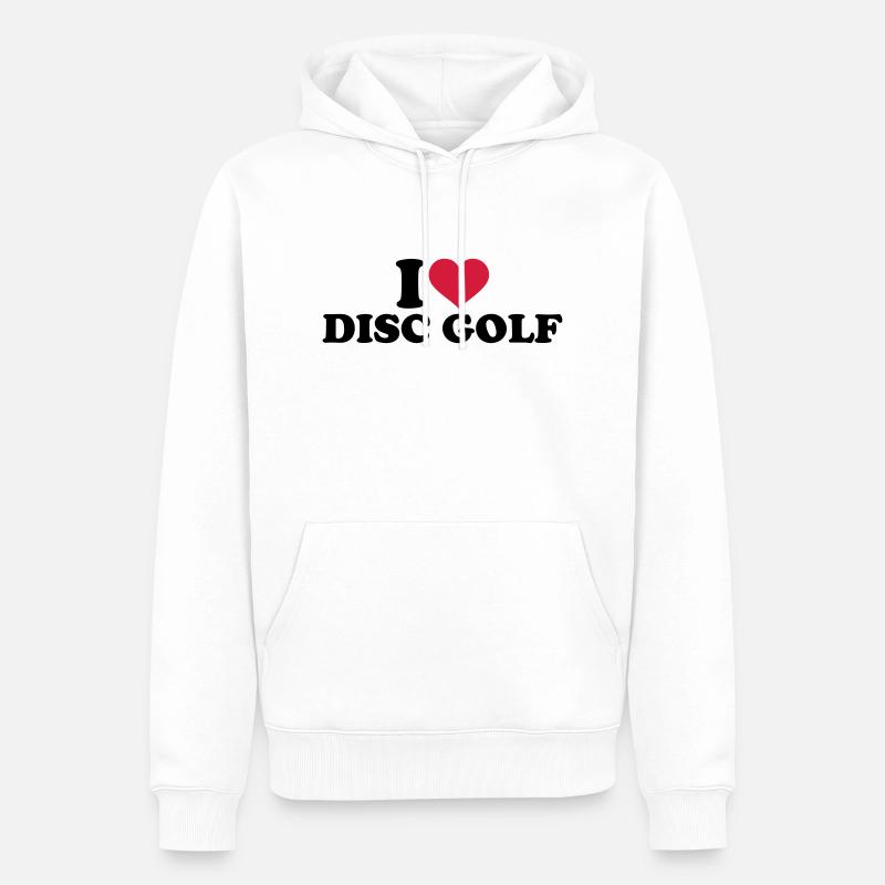 I love Disc Golf - Sweat à capuche Premium bio Homme - blanc