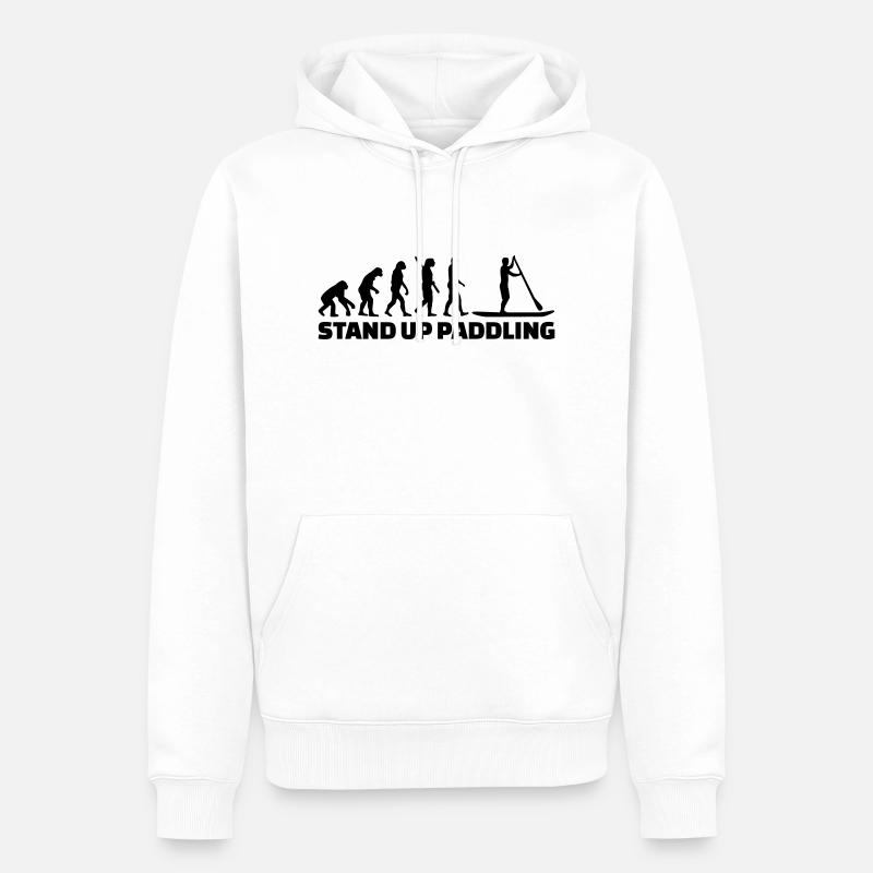 Evolution Stand up paddling - Sweat à capuche Premium bio Homme - blanc