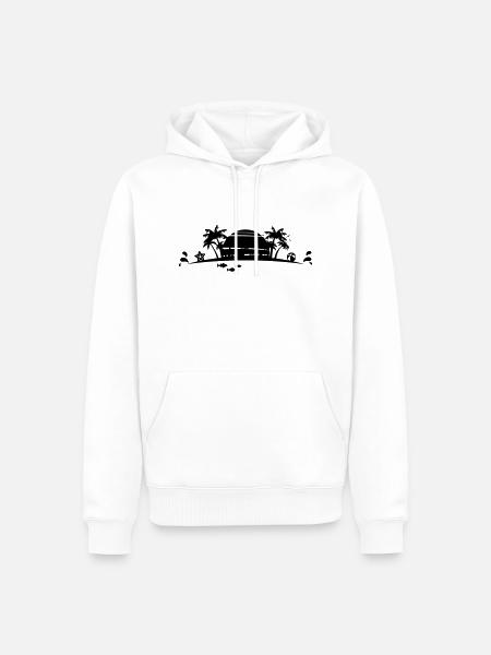 Sommer - Palmen Strand - Männer Premium Bio Hoodie - Weiß