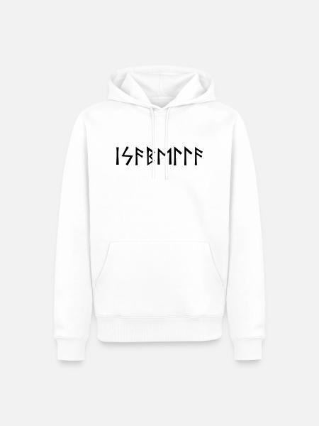 Name - Isabella - in runes - Men’s Premium Organic Hoodie - white