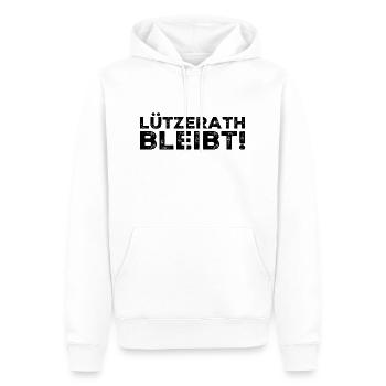 Lützerath bleibt - Männer Premium Bio Hoodie - Weiß - Vorne - Nico (187cm)