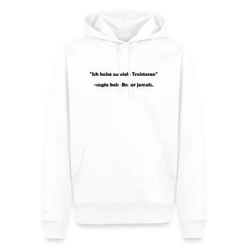 zu viele Traktoren - Männer Premium Bio Hoodie - Weiß - Vorne - Nico (187cm)