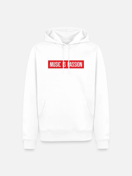 Music is passion - Männer Premium Bio Hoodie - Weiß