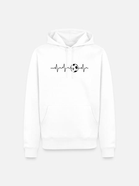 Fussball Herzschlag - Männer Premium Bio Hoodie - Weiß