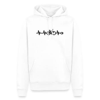 J’adore le vélo électrique, le battement de cœur du vélo électrique - Sweat à capuche Premium bio Homme - blanc - Devant - Nico (187cm)