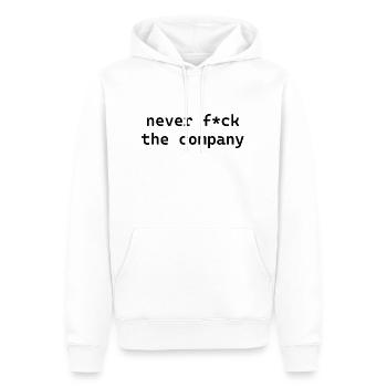 never f*ck the company black - Männer Premium Bio Hoodie - Weiß - Vorne - Nico (187cm)