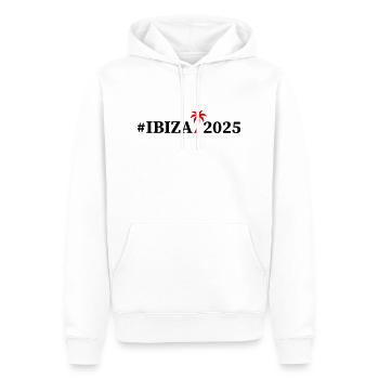 Ibiza 2025 Palme - Männer Premium Bio Hoodie - Weiß - Vorne - Nico (187cm)