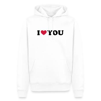 I Love You - Männer Premium Bio Hoodie - Weiß - Vorne - Nico (187cm)