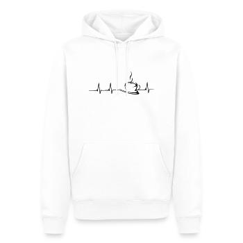 Kaffee Herzschlag - Männer Premium Bio Hoodie - Weiß - Vorne - Nico (187cm)