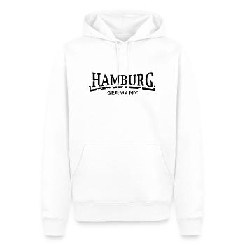 Hamburg - Männer Premium Bio Hoodie - Weiß - Vorne - Nico (187cm)