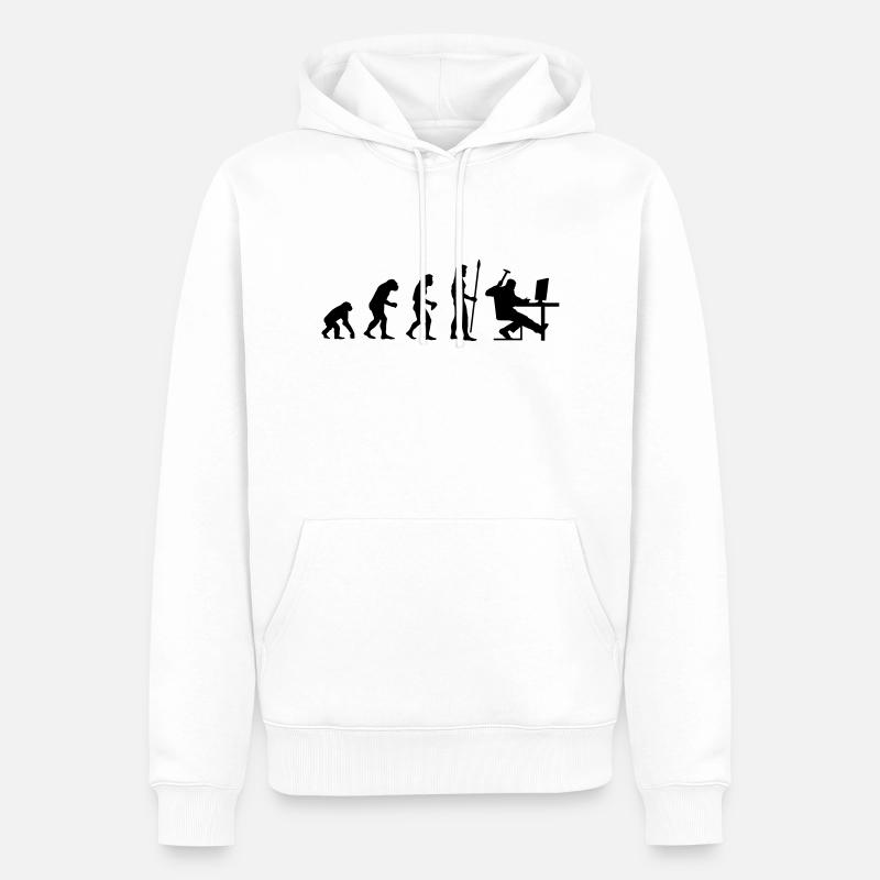 evolution_pc_1 - Männer Premium Bio Hoodie - Weiß