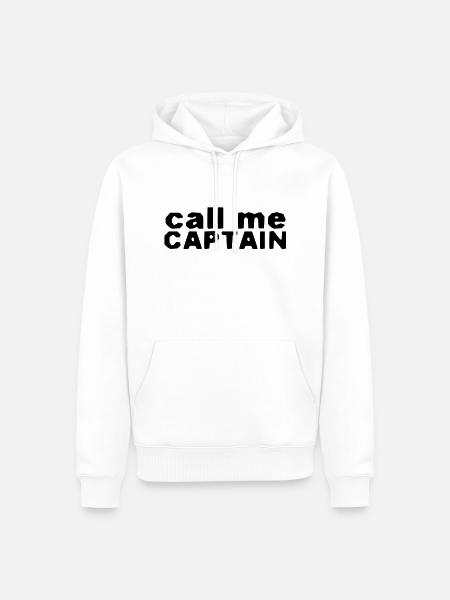 call me captain - Men’s Premium Organic Hoodie - white