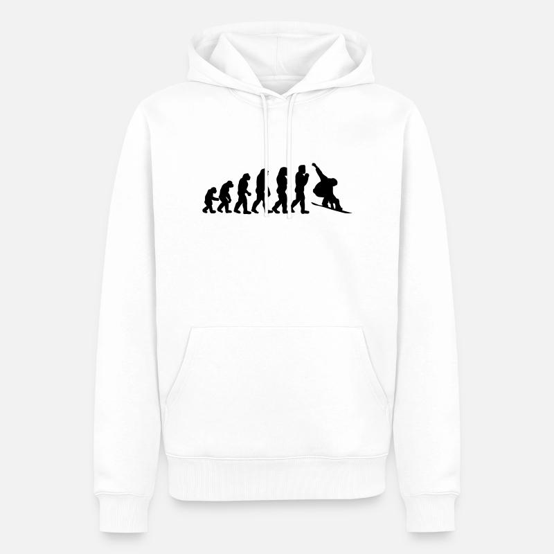 évolution de surf des neiges - Sweat à capuche Premium bio Homme - blanc