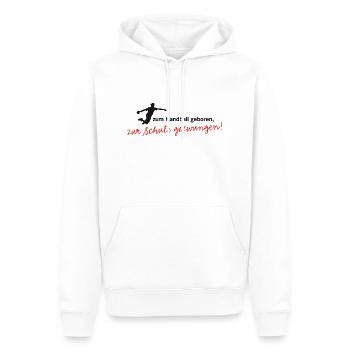 Zum Handball geboren, zur Schule gezwungen! Jungen - Männer Premium Bio Hoodie - Weiß - Vorne - Nico (187cm)