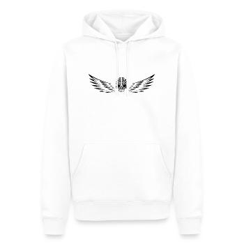 Crâne avec des ailes - Sweat à capuche Premium bio Homme - blanc - Devant - Nico (187cm)