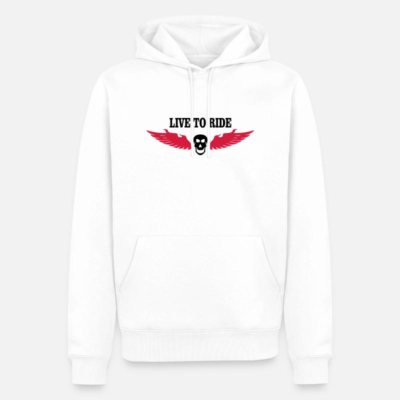 biker - Sweat à capuche Premium bio Homme - blanc