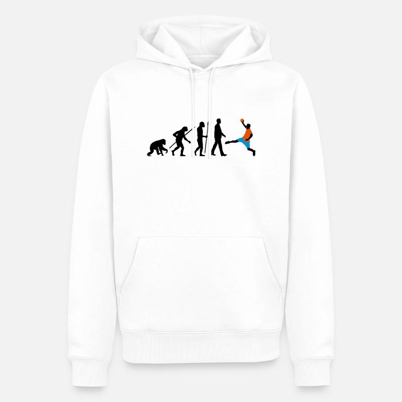 evolution_handball_102012_a_3c - Sweat à capuche Premium bio Homme - blanc