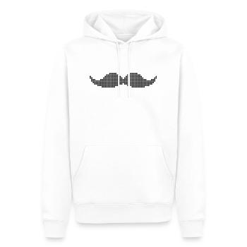 Pixel Moustache - Sweat à capuche Premium bio Homme - blanc - Devant - Nico (187cm)