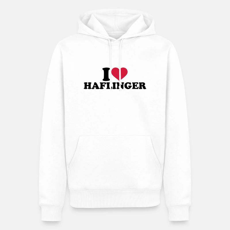 Haflinger - Männer Premium Bio Hoodie - Weiß