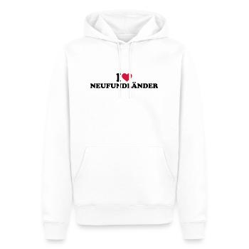 Neufundländer - Männer Premium Bio Hoodie - Weiß - Vorne - Nico (187cm)