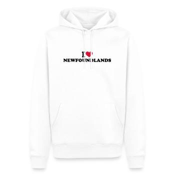 Neufundländer - Männer Premium Bio Hoodie - Weiß - Vorne - Nico (187cm)