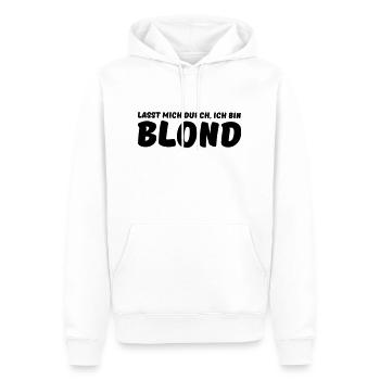 lasst mich durch, ich bin blond - Männer Premium Bio Hoodie - Weiß - Vorne - Nico (187cm)